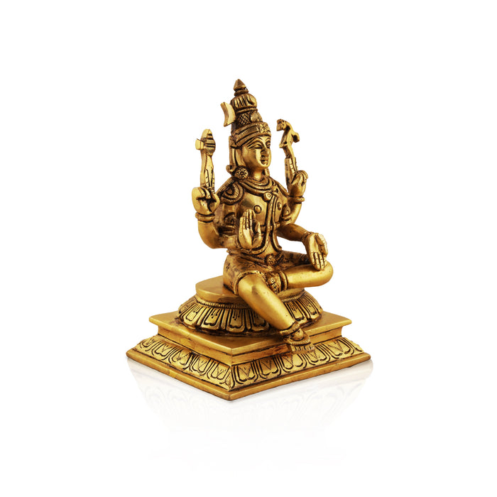 Shiva Statue - 6.5 Inches | Antique Brass Statue/ Shiv Sitting Murti/ Shivan Idol for Pooja - Brass Murties