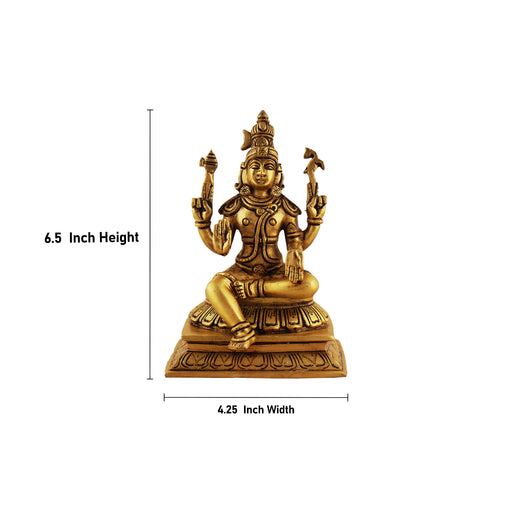 Shiva Statue - 6.5 Inches | Antique Brass Statue/ Shiv Sitting Murti/ Shivan Idol for Pooja - Brass Murties