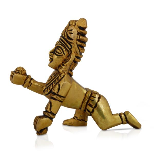 Crawling Krishna - 3 Inch | Little Krishna Murti/ Brass Idol/ Little Krishna Statue for Pooja - Brass Murties