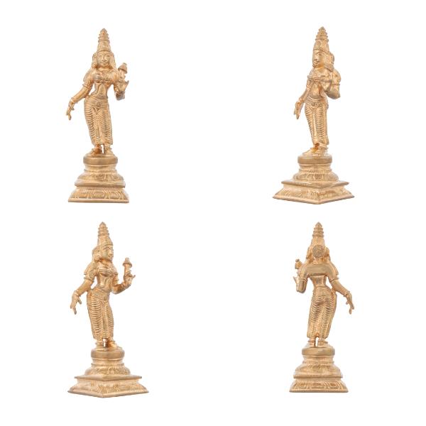 Murugar Valli Deivanai Idol - 6 Inches | Panchaloha Statue/ Murugan Statue for Pooja/ 1 Kgs Approx