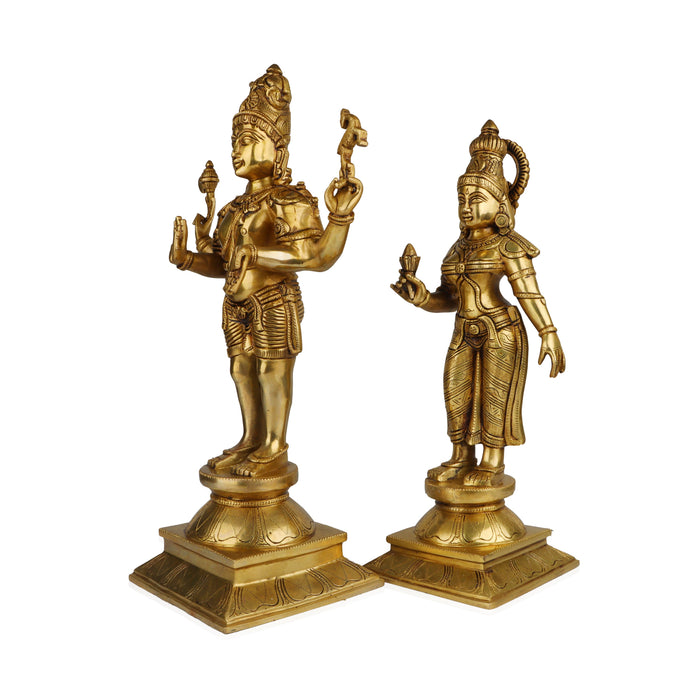 Shiv Parivar Murti - 18 Inches | Antique Brass Statue/ Shiva Parvati Statue for Pooja/ 13.560 Kgs Approx - Brass Murties
