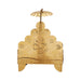 Pooja Chowki - 6.5 x 4.75 Inches | Brass Manai with Chatri/ Patla for Deity/ 140 Gms Approx - Pooja Aasan & Bajot & Pooja Mat