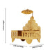Pooja Chowki - 6.5 x 4.75 Inches | Brass Manai with Chatri/ Patla for Deity/ 140 Gms Approx - Pooja Aasan & Bajot & Pooja Mat