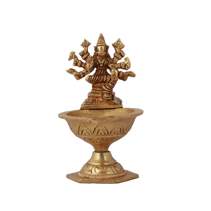 Varahi Vilakku - 5 Inches | Varahi Deepam/ Brass Diya/ Agal Lamp for Pooja/ 580 Gms Approx - Karthik Deep