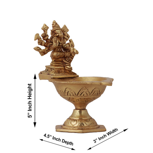 Varahi Vilakku - 5 Inches | Varahi Deepam/ Brass Diya/ Agal Lamp for Pooja/ 580 Gms Approx - Karthik Deep