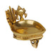 Agal Vilakku - 5 Inches | Shank Chakra Namam Deep/ Brass Antique Lamp for Pooja/ 1.195 Kgs Approx - Karthik Deep