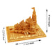 Ram Mandhir - 5 x 7 Inches | Antique Brass Statue/ Ram Mandir Idol for Pooja/ 2.530 Kgs Approx - Table Stand Accessories