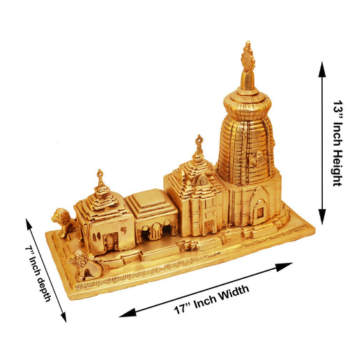 Jagannath Mandir - 13 x 17 Inches | Brass Idol/ Jagannath Temple Statue for Pooja/ 13.500 Kgs Approx - Table Stand Accessories