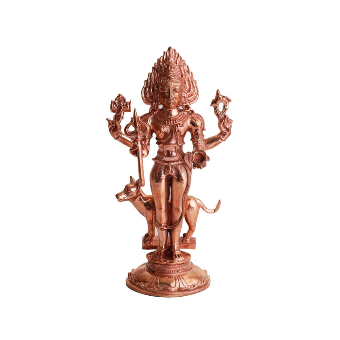 Kaal Bhairav Murti - 5.5 Inches | Panchaloha Statue/ Kaal Bhairav Idol for Pooja/ 355 Gms Approx