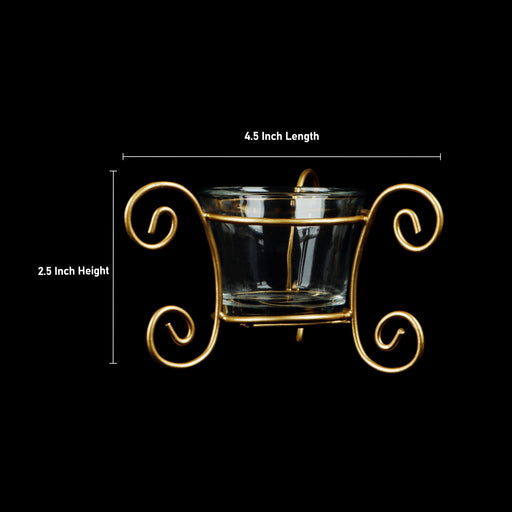 Candle Holder - 2.5 x 4.5 Inches | Votive Candle Holder/ Glass Candle Holder for Decor/ 130 Gms Approx - Table Stand Accessories