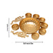 Metal Uruli - 2 x 8.5 Inches | Brass Polish Urli/ T Lite Holder & Peacock Design Flower Pot for Pooja/ 175 Gms Approx - Uruli & Flower Pot