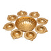 Metal Flower Pot - 1.5 x 10.5 Inches | Brass Polish Urli/ 9 Diya with Uruli for Pooja/ 270 Gms Approx - Uruli & Flower Pot