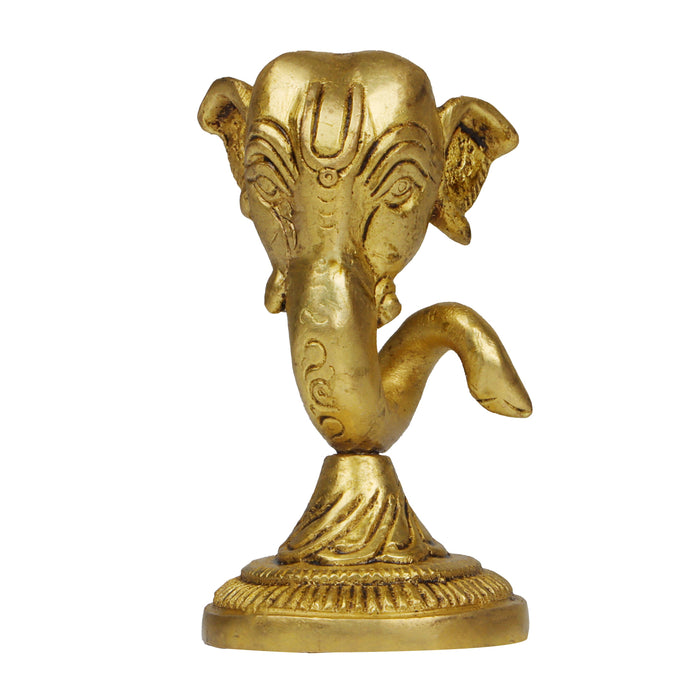 Ganesh Murti - 3.5 Inches | Antique Brass Statue/ Ganapati Murti/ Vinayagar Head Statue for Pooja/ 280 Gms Approx