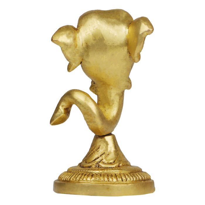 Vinayagar Head Statue - 3.5 Inches | Antique Brass Statue/ Ganesh Murti Wall Hanging for Pooja/ 280 Gms Approx - Brass Murties