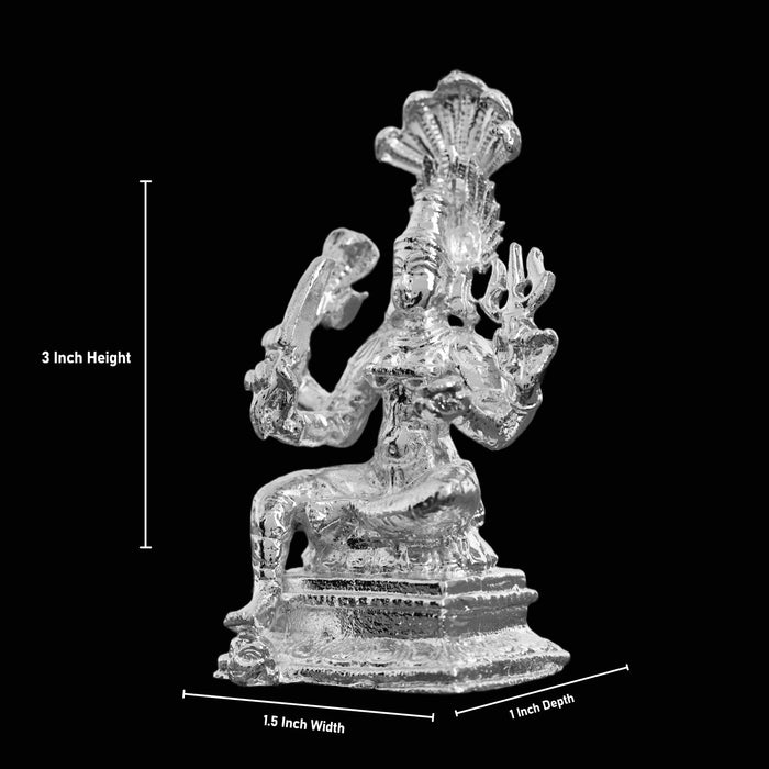 Karumari Amman Idol - 3 Inches | Copper Idol/ Silver Polish Karumariamman Statue for Pooja - Copper Murties