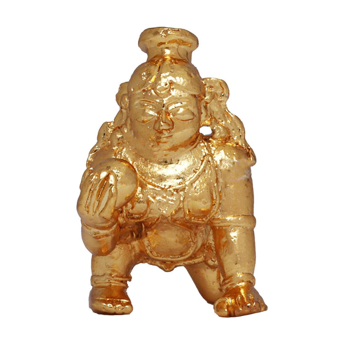 Crawling Krishna - 2 Inches | Copper Idol/ Little Krishna Statue/ Krishna Murti for Pooja - Copper Murties