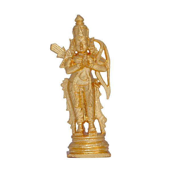 Ram Darbar Murti - 4.5 Inches | Copper Idol/ Gold Polish Ram Darbar Idol for Pooja/ 565 Gms Approx - Copper Murties