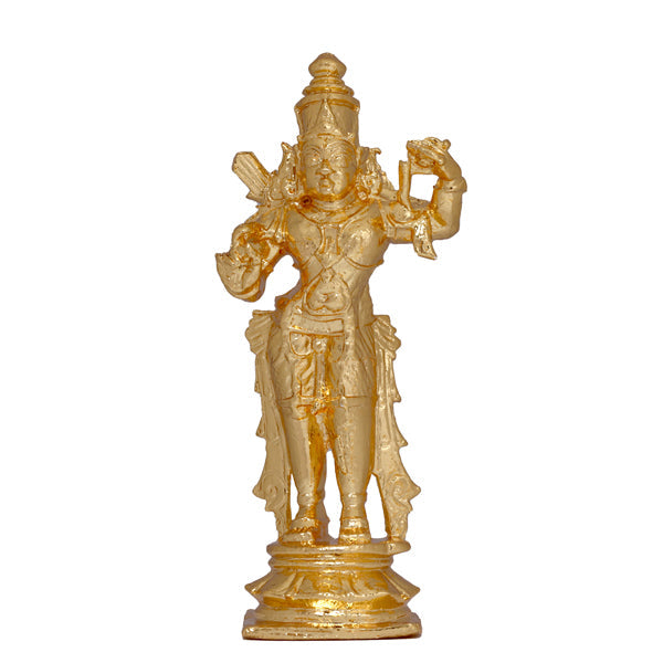 Ram Darbar Murti - 4.5 Inches | Copper Idol/ Gold Polish Ram Darbar Idol for Pooja/ 565 Gms Approx - Copper Murties