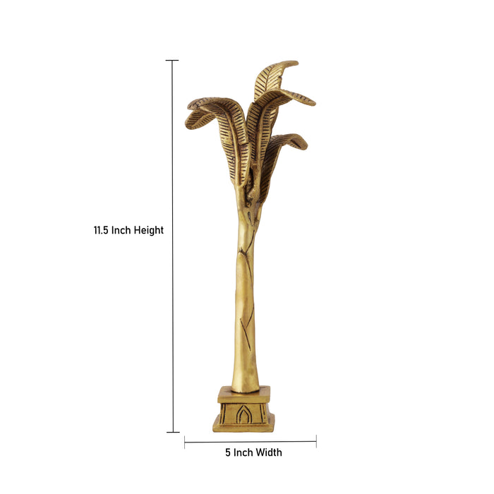 Brass Tree - 11.5 Inches | Artificial Tree/ Banana Tree for Decoration/ 955 Gms Approx