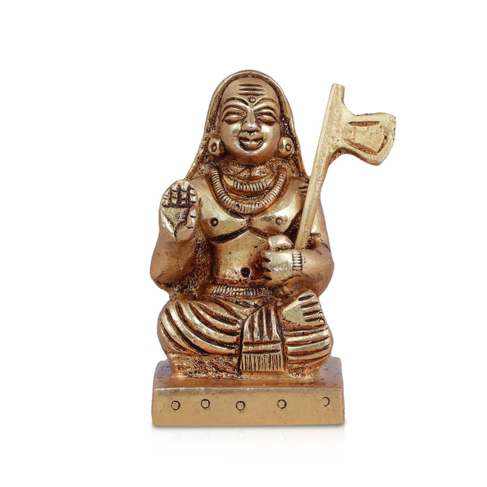 Shankara Statue - 3 Inches | Antique Brass Statue/ Adi Shankaracharya Statue for Pooja/ 300 Gms Approx