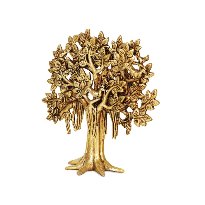Karpaga Viruksham Tree - 11 Inches | Artificial Tree/ Antique Brass Statue/ Brass Tree for Pooja - Wall Hanging
