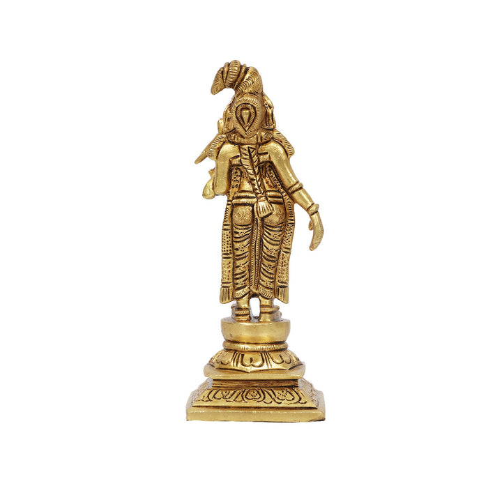 Andal Statue - 7 Inches | Antique Brass Statue/ Andal Idol for Pooja/ 500 Gms Approx