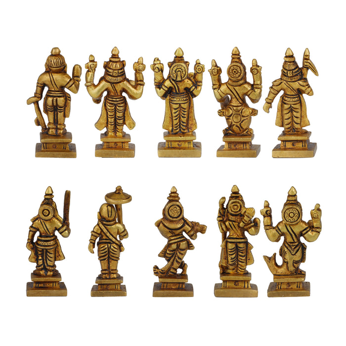 Dasavatharam Set | Antique Brass Statue/ Vishnu Avatar/ 10 Avatar of Lord Vishnu for Pooja