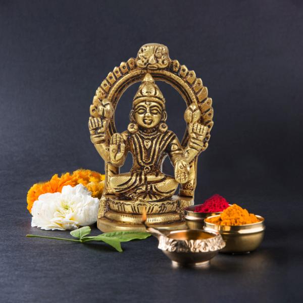 Laxmi Murti with Arch | Brass Idol/ Lakshmi Idol/ Lakshmi Murti/ Lakshmi Statue for Pooja