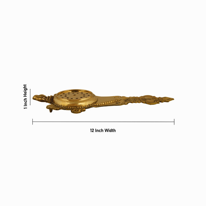 Brass Aarti - 1 x 12 Inches | Arti/ Kurma Arathi for Pooja/ 725 Gms Approx - Kapur Aarti