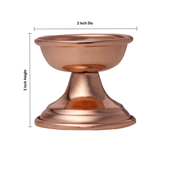 Copper Deep - 2 Inches | Ghee Diya/ Lamp/ Vilakku for Pooja/ 45 Gms Approx