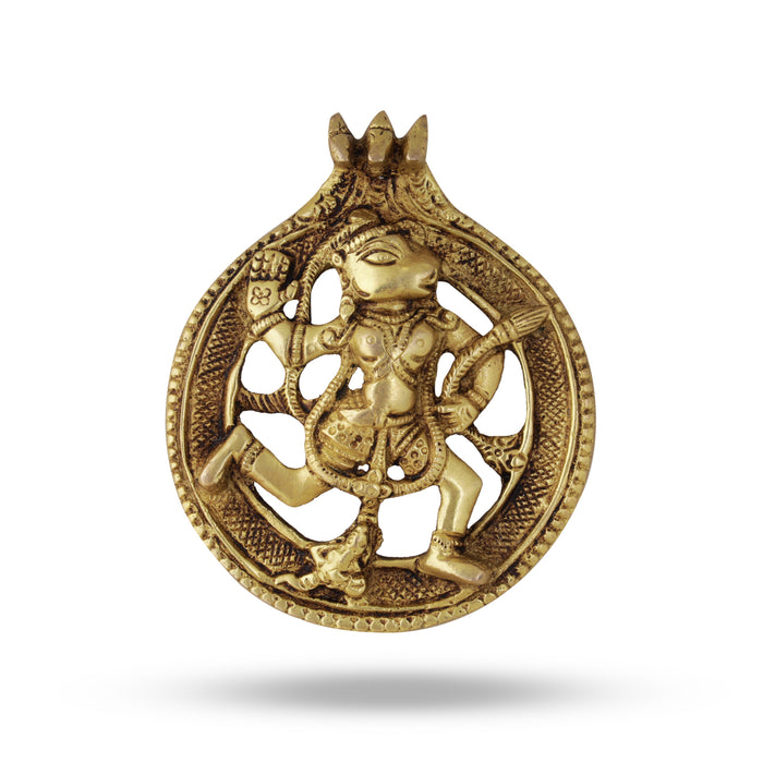 Hanuman Wall Hanging - 5 Inches | Antique Brass Statue/ Anjaneya Statue for Pooja/ 290 Gms Approx