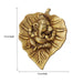 Leaf Ganesha - 7 Inch | Ganesha Head/ Brass Idol/ Antique Finish Ganpati Wall Hanging for Pooja - Wall Hanging