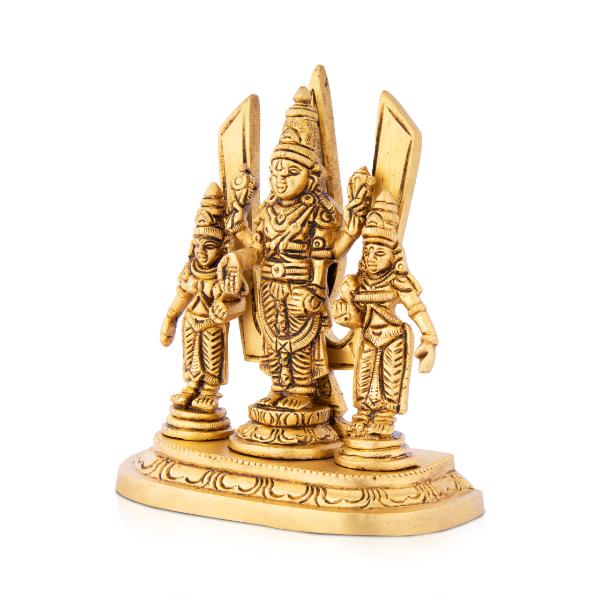 Balaji Murti | Balaji Sridevi Boodevi with Namam/ Antique Brass Statue/ Balaji Statue for Pooja