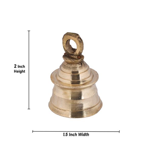 Hanging Bell - 2 x 1.5 Inches | Brass Bell/ Pooja Bell for Home/ 38 Gms Approx