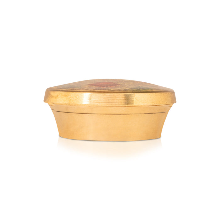 Brass Kumkum Pot - 0.75 x 2 Inches | Sindoor Pot/ Kumkum Bharani for Pooja/ 50 Gms Approx