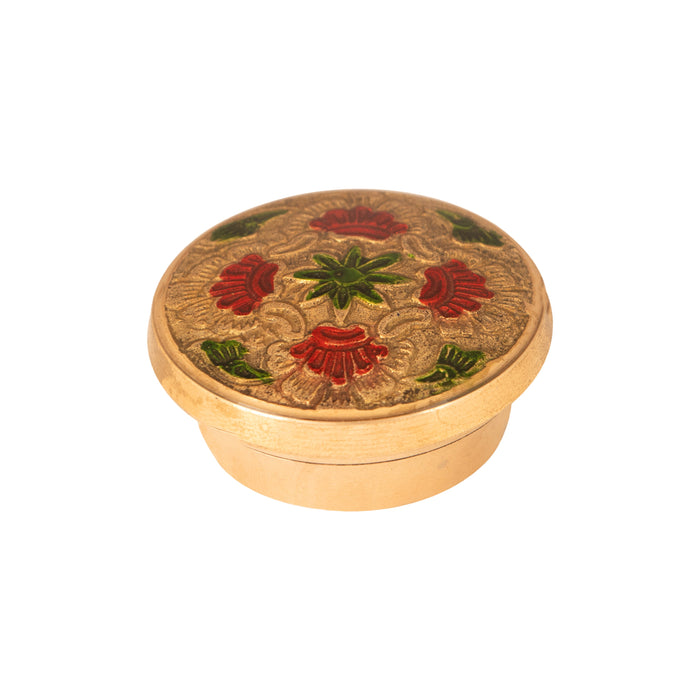 Brass Kumkum Pot - 0.75 x 2 Inches | Sindoor Pot/ Kumkum Bharani for Pooja/ 50 Gms Approx