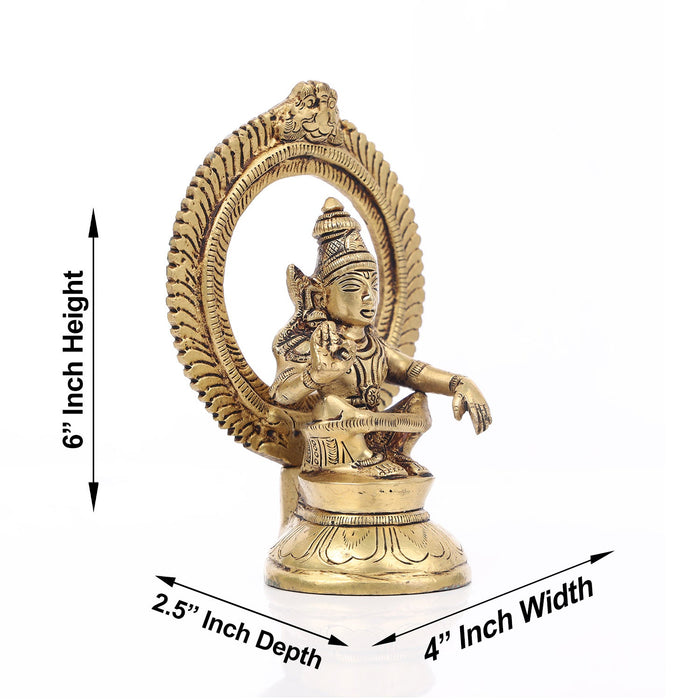 Ayyappan with Arch Statue | Brass Statue/ Ayyappan Idol for Pooja