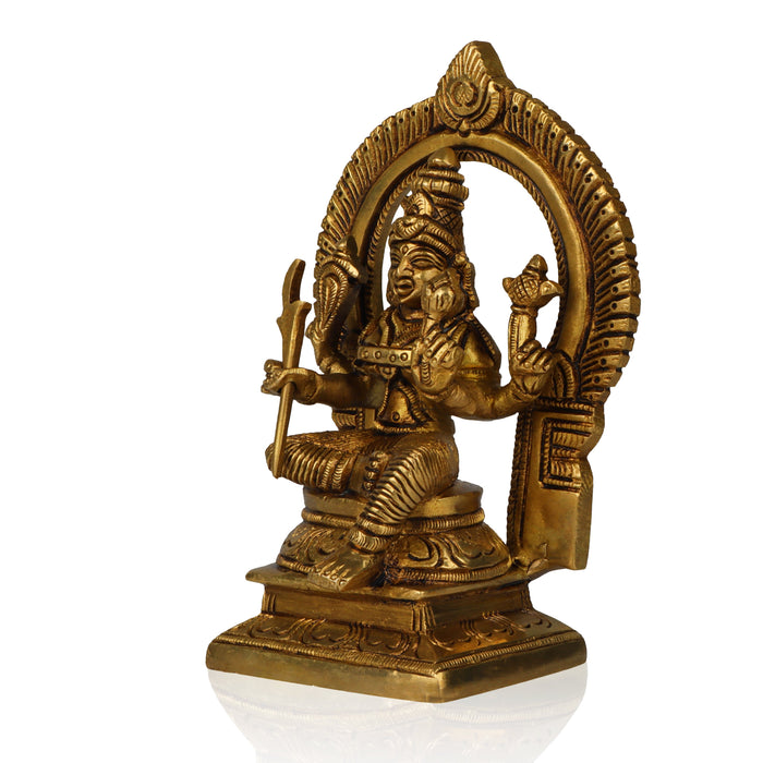 Rajarajeshwari Idol - 6 Inches | Brass Statue/ Antique Finish Rajarajeshwari Devi for Pooja/ 1.092 Approx - Brass Murties