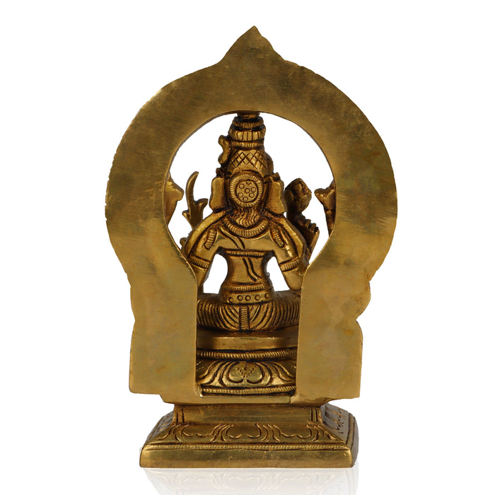 Rajarajeshwari Idol - 6 Inches | Brass Statue/ Antique Finish Rajarajeshwari Devi for Pooja/ 1.092 Approx - Brass Murties