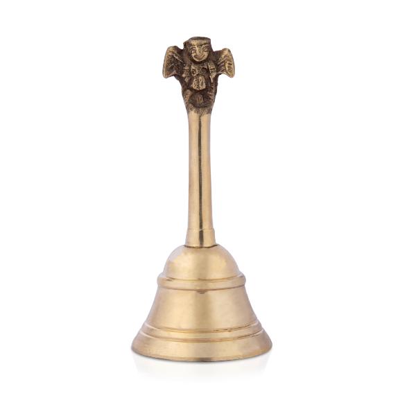 Hand Bell - 5 Inches | Pooja Bell/ Garudan Handle Ghanti for Home/ 160 Gms Approx