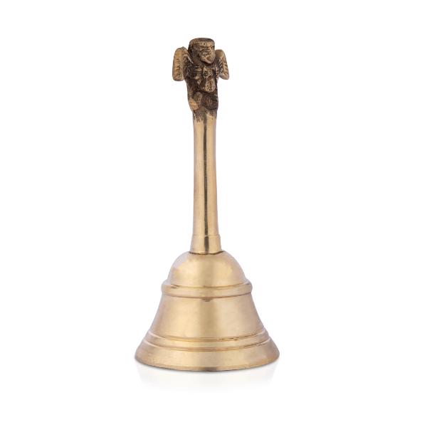 Hand Bell - 5 Inches | Pooja Bell/ Garudan Handle Ghanti for Home/ 160 Gms Approx
