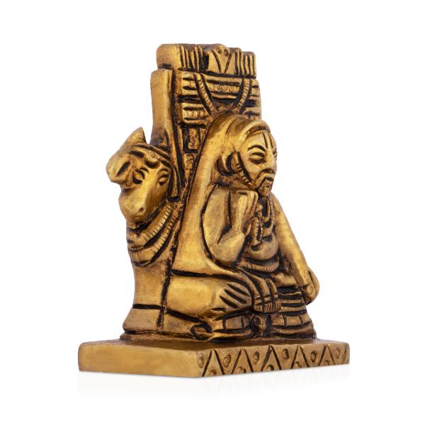 Raghavendra Swamy Idol - 2 Inches | Antique Brass Statue/ Raghavendra Statue for Pooja/ 200 Gms Approx