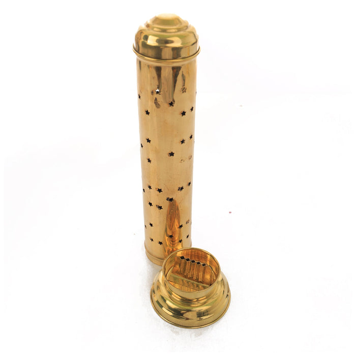 Agarbathi Stand - 11 Inches | Jali Design Agarbatti Holder/ Brass Incense Holder for Pooja/ 125 Gms Approx