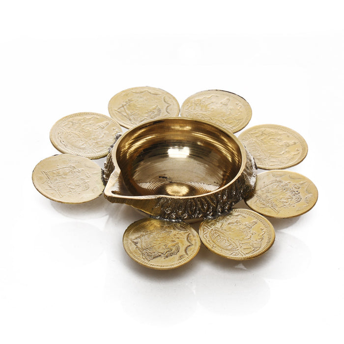 Kubera Deepam | Coin Lakshmi Kubera Vilakku/ Brass Kuber Diya for Pooja