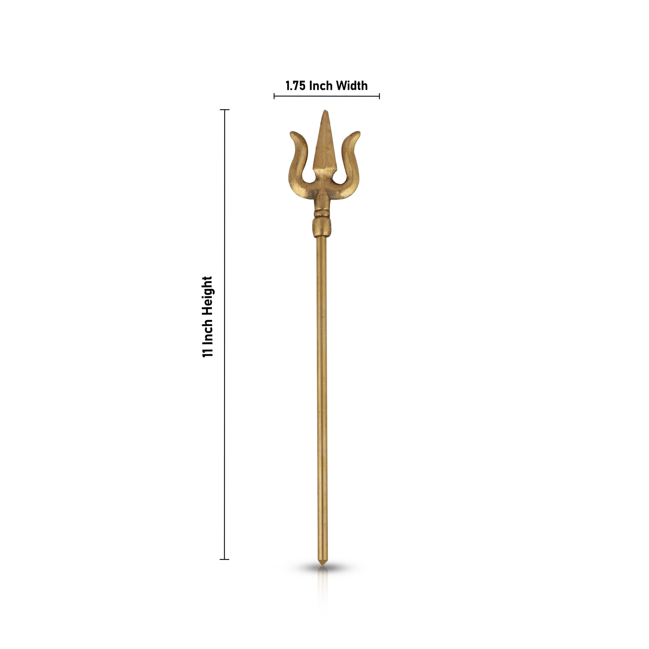 Soolam Tree Brass Soolam - 11 Inches | Trishul/ Lord Shiva Trishul for Pooja Mandi