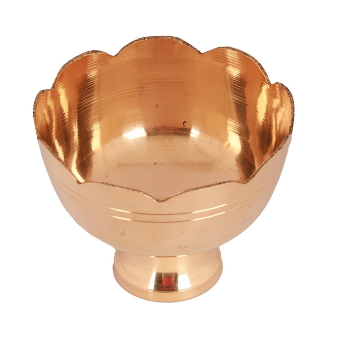 Brass Cup - 2.5 Inches | Pooja Cup/ Lotus Shape Bowl/ Brass Kinnam for Home/ 100 Gms Approx