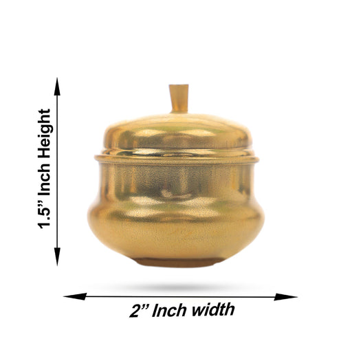 Kumkum Box - 1.5 x 2 Inches | Kumkum Box Brass/ Kumkum Bharani/ Sindoor Pot for Home - Sindoor Box