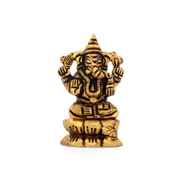 Ganesh Murti - 2 Inches | Ganapati Idol/ Antique Brass Statue/ Vinayagar Statue for Pooja/ 65 Gms Approx