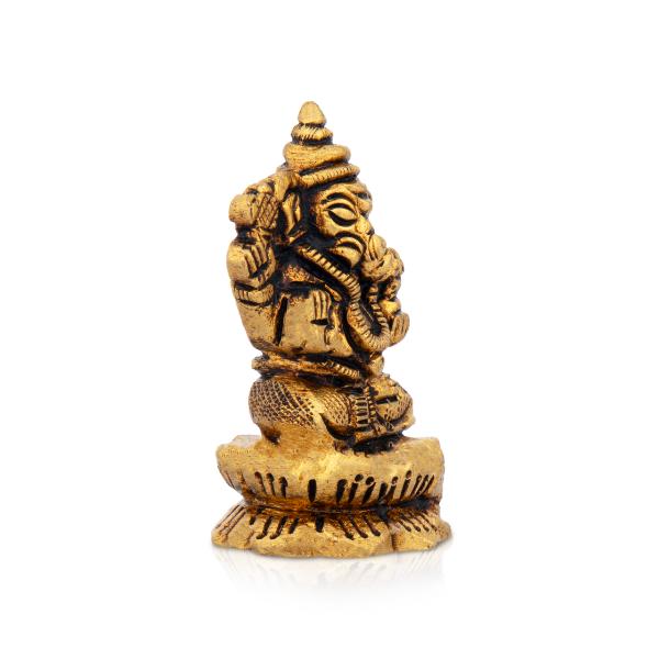 Ganesh Murti - 2 Inches | Ganapati Idol/ Antique Brass Statue/ Vinayagar Statue for Pooja/ 65 Gms Approx