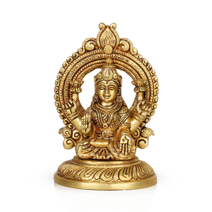 Laxmi Murti with Arch | Brass Idol/ Lakshmi Idol/ Lakshmi Murti/ Lakshmi Statue for Pooja - Brass Murties